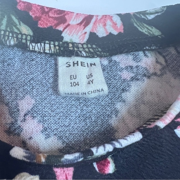 Children's Place Girls Size 4 Black Velvet Skirt Bonus Black Floral Long Sleeve - Picture 11 of 11